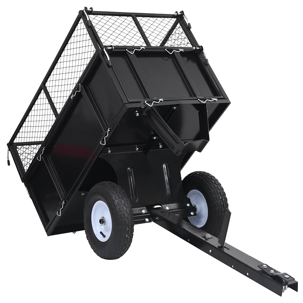 Kippanhänger für Rasenmäher - Schwarz - 150Kg Last